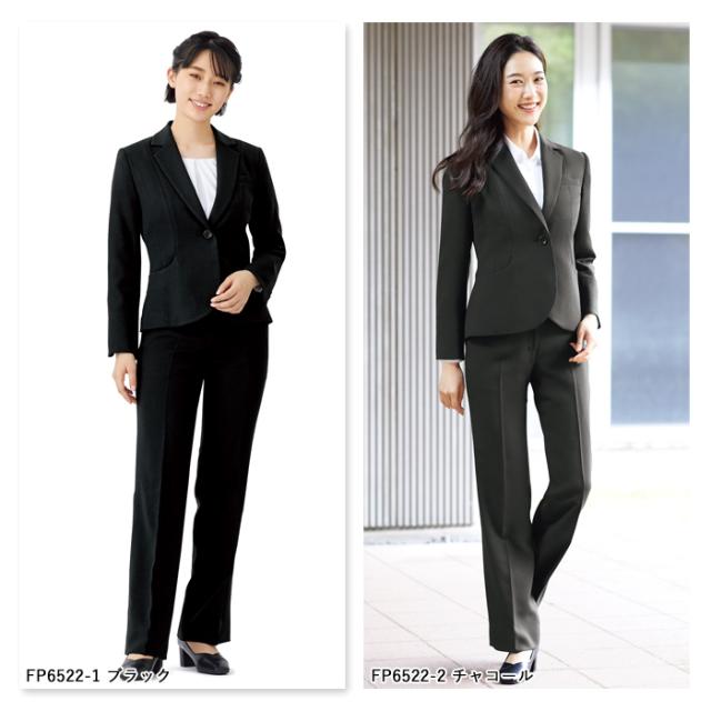 事務服 パンツ レディース 制服 nuovo 秋冬 春 FOLK 美脚 パンツ 黒 ブラック【送料無料】医療事務 受付 接客 冠婚葬祭 仕事 営業 結婚式 エステ サロン セレモニー オフィス フォーマル シンプル スーツ ボトムス ズボン 動きやすい おうちで洗える_2