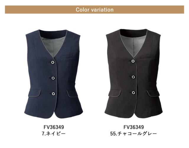 事務服 ベスト レディース スーツ 制服 nuovo 春夏 秋冬 FOLK リボン ホルダーループ付【送料無料】おしゃれ 女性 医療事務 受付 接客 冠婚葬祭 仕事 快適 セレモニー オフィス フォーマル ポケット付き かわいい おうちで洗える_4