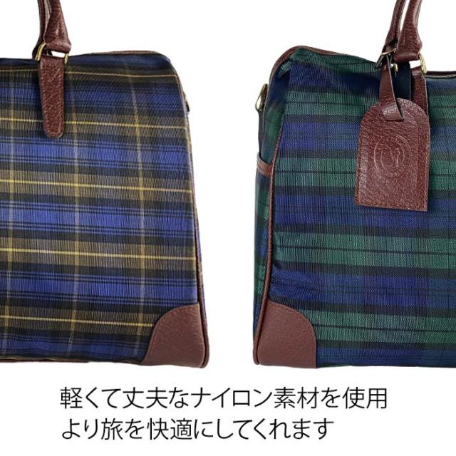 特典付き ボストン バッグ 日本製 豊岡 メンズ レディース 2WAY CACCIATORE ボストンバッグ (hi-31136-DS)【沖縄県除き送料無料】 ショルダー 手提げ 旅行 出張 1泊 大容量 収納 ナイロン 軽量 軽い 高級感 チェック柄 おしゃれ カジュアル 鞄 [ポイント10倍] agesugi_sfa_5