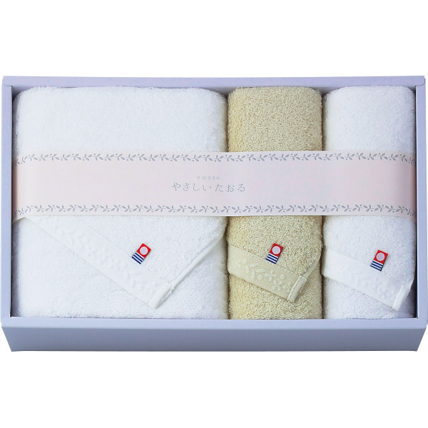 やさしいたおる バス・フェイスタオルセット YT-24500 A31 ホワイト ピンク グリーン【沖縄県除き送料無料】 ラッピング無料 のし無料 メッセージカード無料 ギフト 今治 タオル ふわふわ 柔らかい 内祝い お返し 御礼 見舞い プレゼント 法事 快気 セット agesugi_snkの通販は