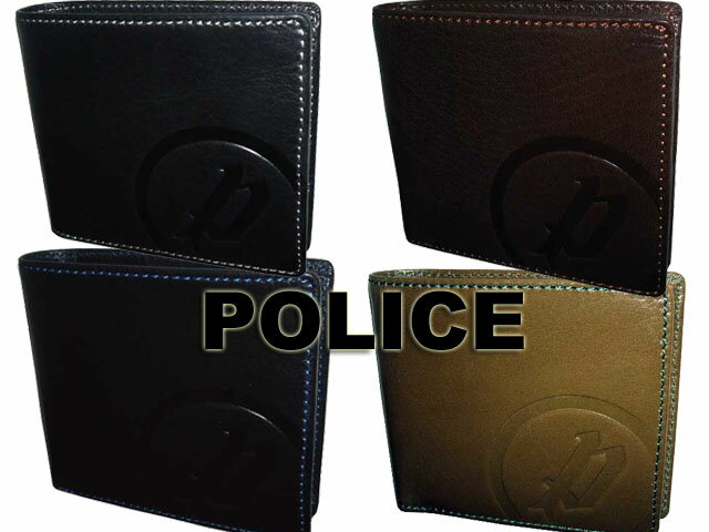 POLICE ポリス バッファローシリーズ 二つ折り財布 ブラック ブラウ