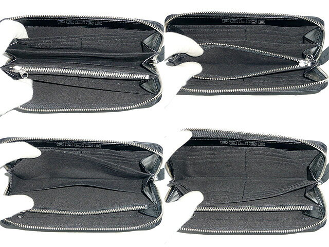 POLICE ポリス イタリアンヌメシリーズ ラウンドファスナー式長財布