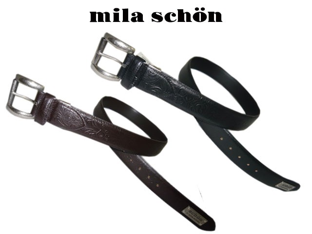 mila schon (ミラショーン) 2015新作　幅広　牛革ベルト クロ　チャ 32402-114