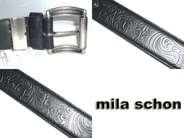 mila schon (ミラショーン) 2015新作　幅広　牛革ベルト クロ　チャ 32402-114