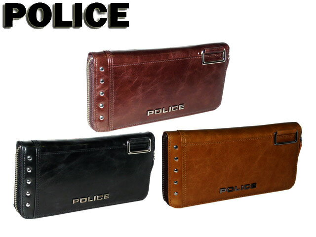 ポリス POLICE アボイド2 ラウンドファスナー長財布 財布 牛革 本革 レザー ラウンドファスナー スタッズ D管 3ルーム 0283の通販は 14,256円