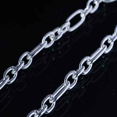 あずき(ショート&ロング)異形コラボ シルバーチェーン シルバー925 チェーン ネックレスチェーン (幅4mm)【チェーンの長さ 50cm 】