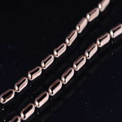 ショート＆ロングオーバル変則ボール ピンクゴールド シルバーチェーン シルバー925 チェーン ネックレスチェーン (1.8mm幅)【長さ40cm】