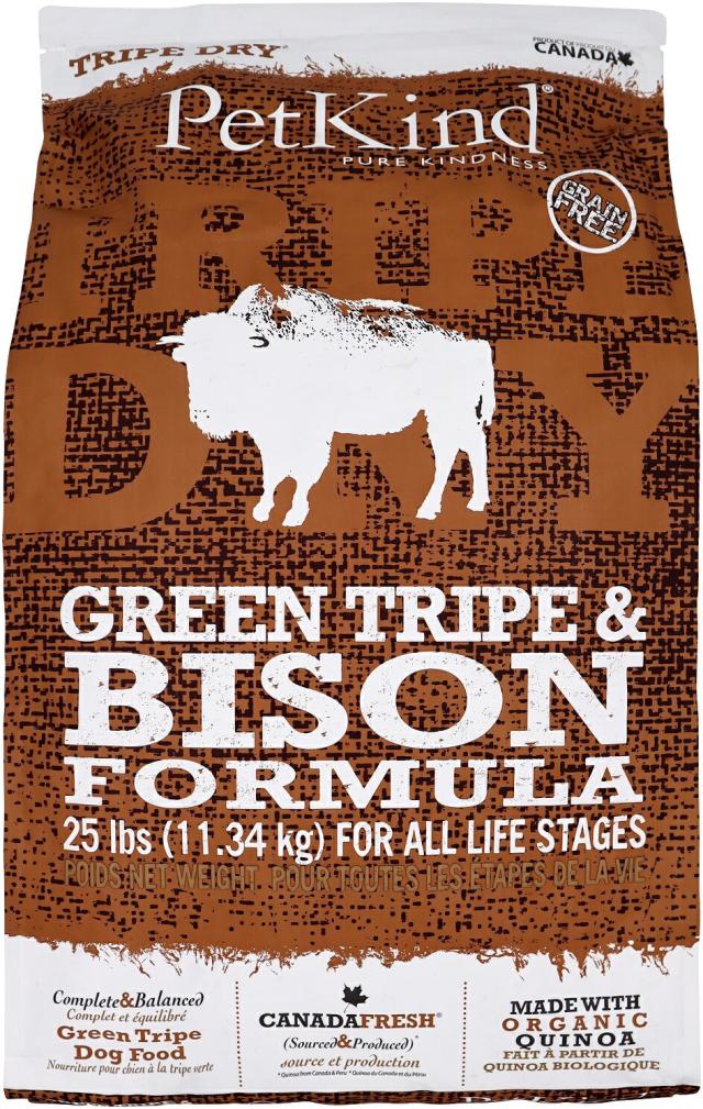 PatKind TripeDry グリーントライプ＆バイソン　11.34kg（ペットカインド）正規品 おやつのプレゼント付き【ドッグフード】ドライフード 犬用の通販は