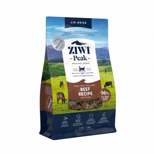 【おまけ付き】【NEWパッケージ】ZIWI Peak（ジウィピーク） エアドライ・キャットフード グラスフェッドビーフ1kg【トッピングにおすすめ】【正規品】 ジウィピーク 猫