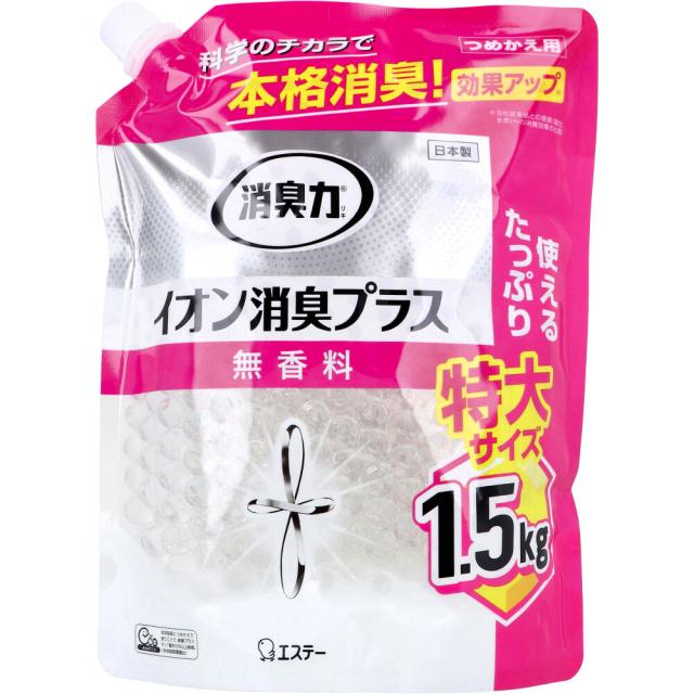 消臭力 クリアビーズ イオン消臭プラス 特大 無香料 詰替用 1.5kg