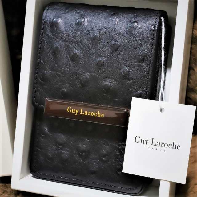 Guy Laroche】本革製 タバコケース ブラック 黒 ギラロッシュ