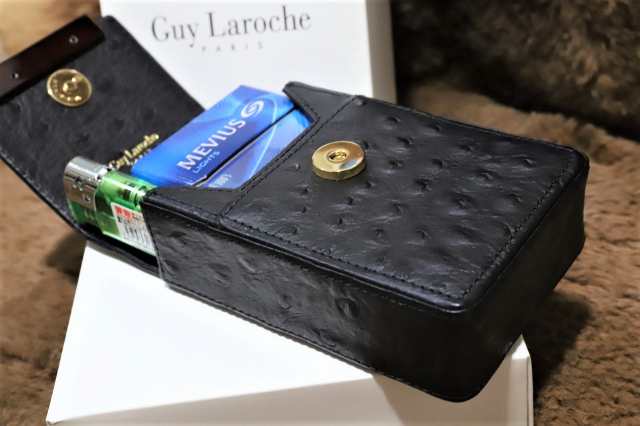 Guy Laroche】本革製 タバコケース ブラック 黒 ギラロッシュ