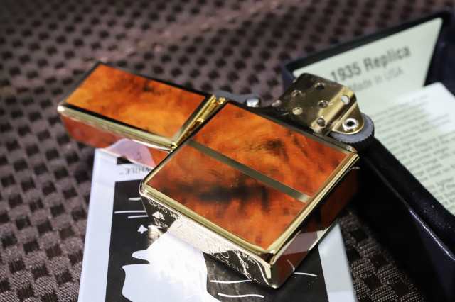 ファッション小物新作 ZIPPO 限定1935復刻 ４面 大理石柄 ブルー