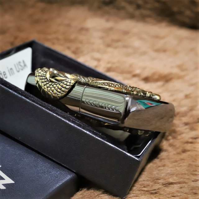 限定ZIPPO ジッポ 重厚 両面ドラゴン 黒 龍 竜 金 限定モデル 人気