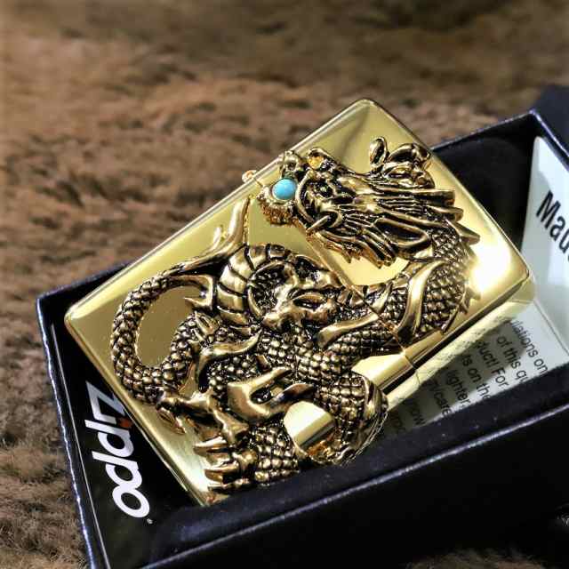 オンライン買い物 ZIPPO 限定 ドラゴンメタル ブルー ゴールド ターコイズ 新品 ジッポー - 小物