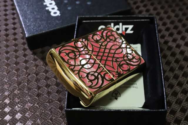 アーマーZIPPO】 アーマーシェルアラベスク ゴールド 金 両面 鏡面