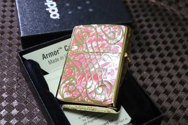 アーマーZIPPO】 アーマーシェルアラベスク ゴールド 金 両面 鏡面