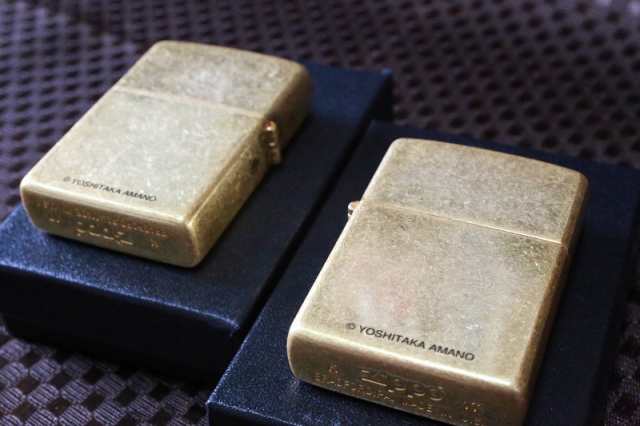 【天野喜孝 ZIPPO】風神 雷神 ジッポセット 金箔風仕上げ 立体絵柄 彫り 人気 プレゼント 天野ジッポ 天野ライター 金 アート 天野喜孝グ