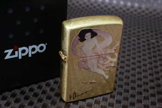 【天野喜孝 ZIPPO】風神 雷神 ジッポセット 金箔風仕上げ 立体絵柄 彫り 人気 プレゼント 天野ジッポ 天野ライター 金 アート 天野喜孝グ