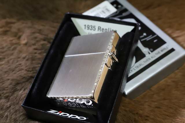 ZIPPO】1935レプリカ シンプルロゴ シルバー コーナーカット 銀