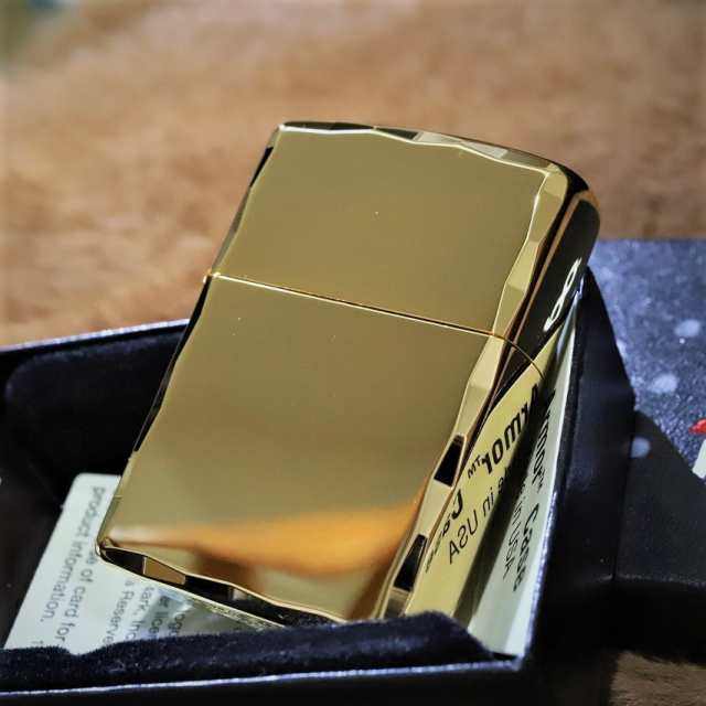 Armor ZIPPO】 重厚アーマー シャインレイカット ゴールド 金 鏡面 