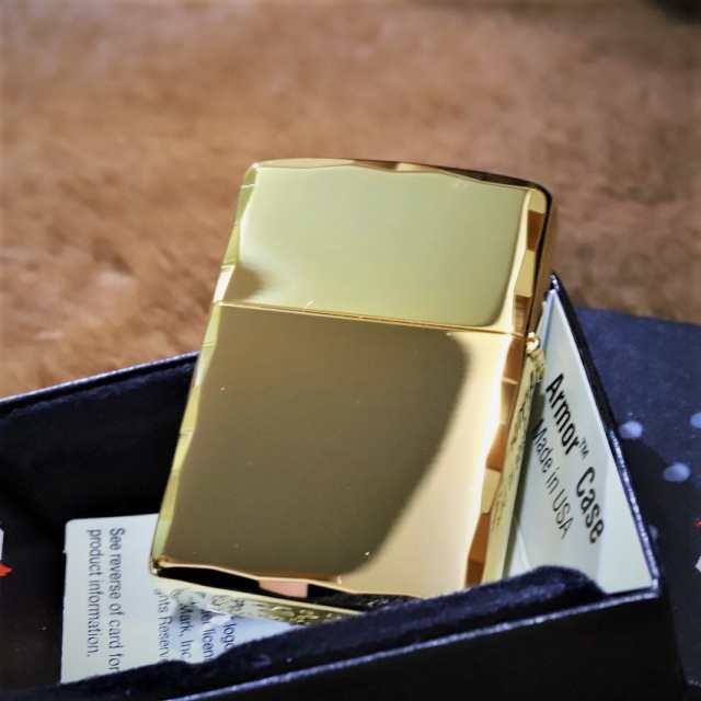 Armor ZIPPO】 重厚アーマー シャインレイカット ゴールド 金 鏡面