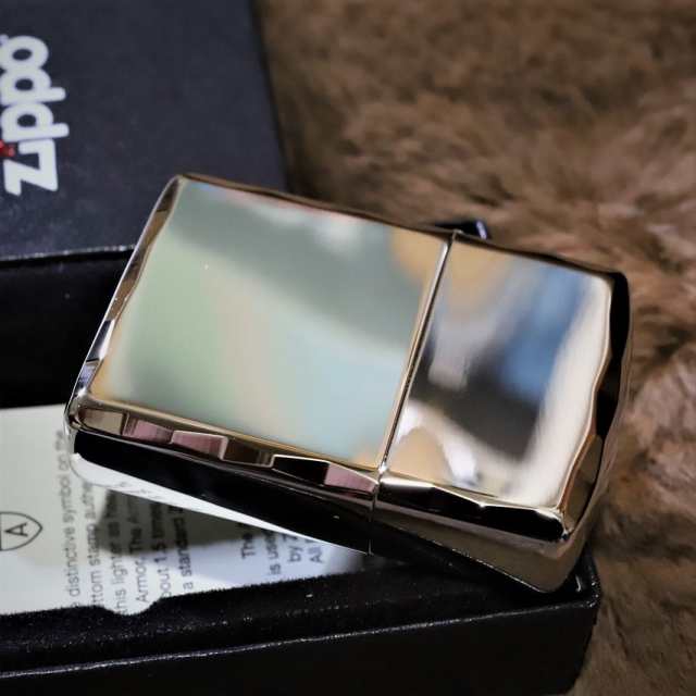 Armor ZIPPO】 重厚アーマー シャインレイカット プラチナ 鏡面仕上げ 