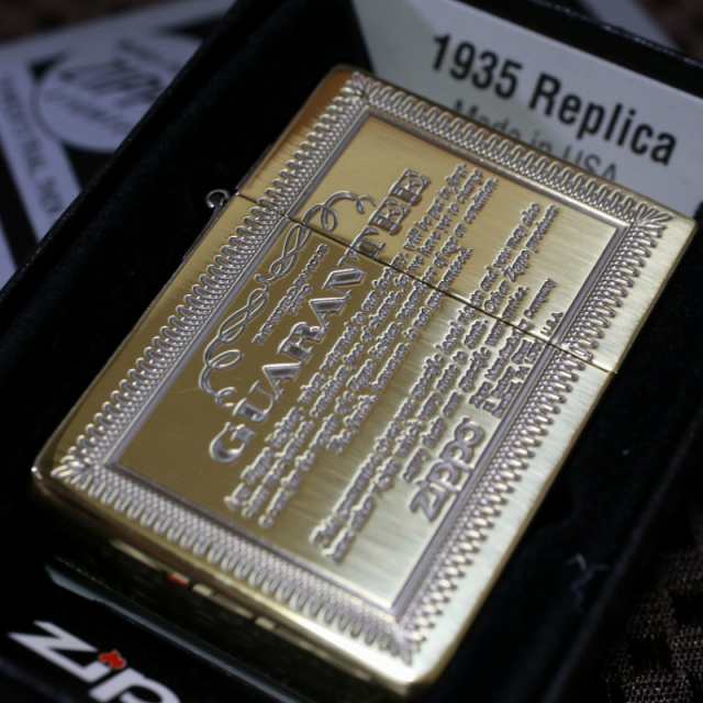 ZIPPO】 1935レプリカ ギャランティー ゴールド しぶい ジッポライター