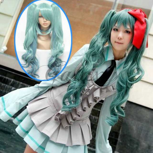 ボーカロイド Vocaloid 初音ミク グリーン ツインテール 巻き髪 コスプレウィッグ Wig 077a Wig 077a の通販はau Pay マーケット Goldcos