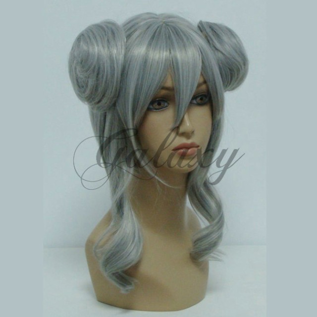 ボーカロイド 弱音ハク 啼ク箱庭拠リ シルバー お団子ヘア ショット コスプレウィッグ Wig 172a Wig 172a の通販はau Pay マーケット Goldcos