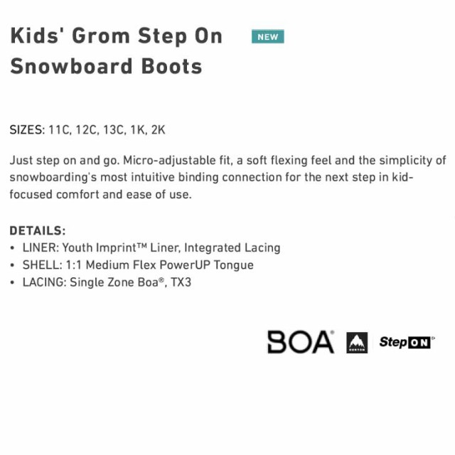 23-24 BURTON Step On バートン ステップオン ブーツ Kids' Grom Step ...