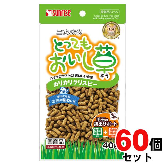 【6周年記念 最大40％還元】【超超祭 最大36％還元】[セット]サンライズ ニャン太のとってもおいし草 カリカリクリスピー 40g SNY-039×60個セット[happiest][送料無料] (6029157-set6)_1
