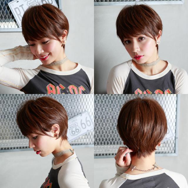 プリシラ オールウィッグ ナチュラルショート A-676 耐熱 TMB・マロン