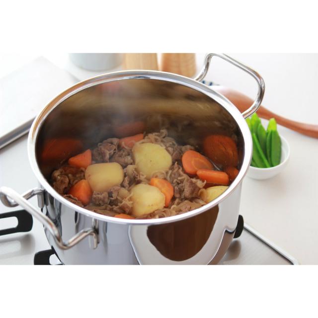 【超超祭 最大36％還元】宮崎製作所 GEO-22T ジオ・プロダクト 両手鍋22cm[鍋 なべ 日本製 ガス火 直火 IH オーブン 全面7層構造 100〜200V電磁調理器対応][送料無料] (6052971)_3