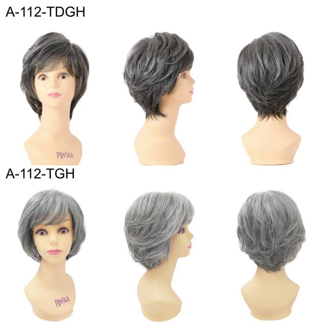 [バレないウィッグ]プリシラ オールミセスエアリーカールショート A-112-TGH #耐熱グレイヘア [送料無料] (6057700)[医療用 フルウィッグ かつら 和装 シニア 白髪隠し 自然 簡単 お手軽 初心者向け 金属不使用 締め付けない]_2