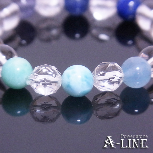 限定5個 パワーストーン ブレスレット 高級石Blue MIX ラリマー8mm