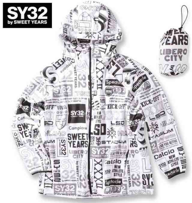 大きいサイズ SY32 by SWEET YEARS プリント ウインドブレーカー ホワイト 3L 4L 5L 6L/1273-3346-1-200