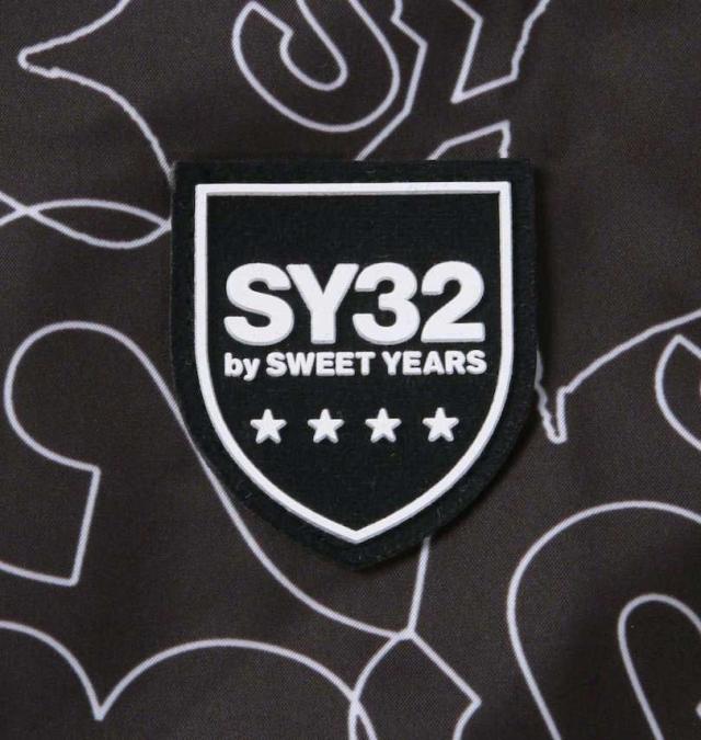 大きいサイズ SY32 by SWEET YEARS プリント ウインドブレーカー ブラック 3L 4L 5L 6L/1273-3346-2-200