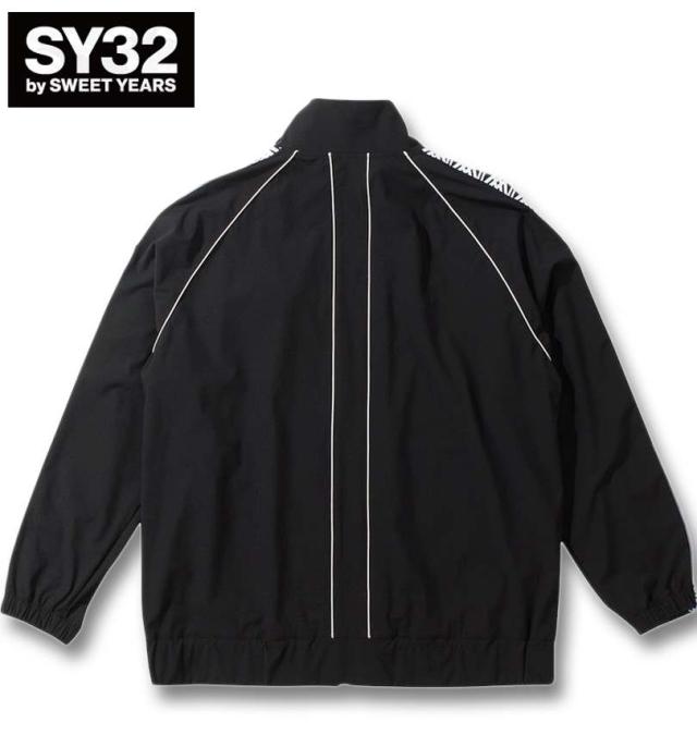 大きいサイズ SY32 by SWEET YEARS パイピング ナイロン トラックジャケット ブラック 3L 4L 5L 6L/1273-4355-2-200