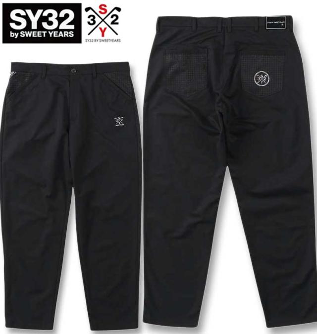 大きいサイズ SY32 by SWEET YEARS ゴルフ ストレッチツイルパンツ ブラック 3L 4L 5L 6L/1274-3316-2-200