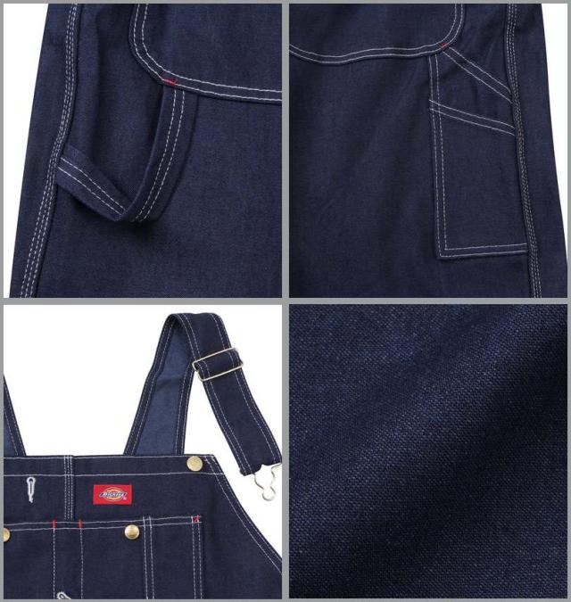 大きいサイズ DICKIES 83294 デニム ビブ オーバーオール インディゴ W44 W48/1274-4302-1-100