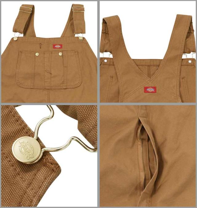 大きいサイズ DICKIES DB100 ビブ オーバーオール ブラウンダック W44 W48/1274-4303-1-100