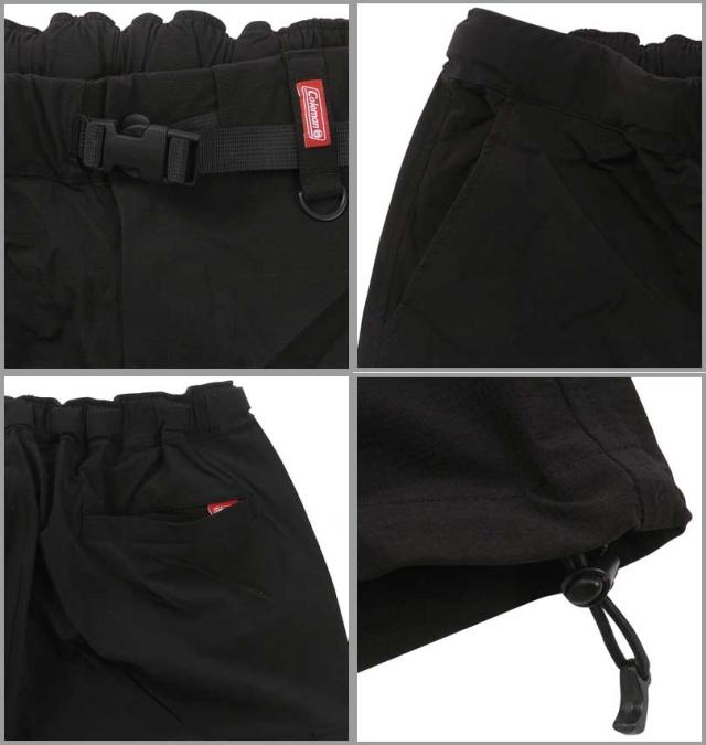 大きいサイズ Coleman ナイロンストレッチ クライミング クロップドパンツ ブラック 3L 4L 5L 6L 7L 8L/1274-4530-2-100