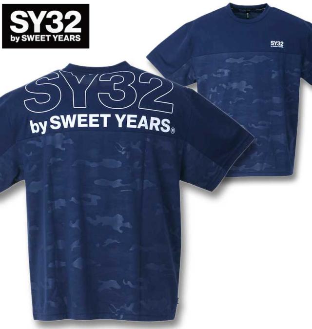大きいサイズ SY32 by SWEET YEARS エクスチェンジエンボスカモ半袖Tシャツ ネイビー 3L 4L 5L 6L/1278-3501-3-100の通販はTシャツ