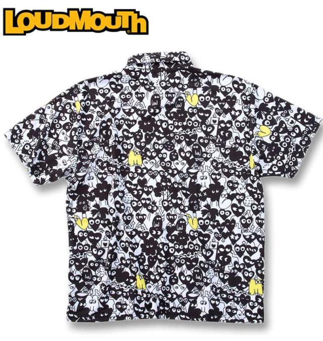 大きいサイズ LOUDMOUTH プレミアム 鹿の子 総柄 半袖シャツ ギャザリングオブハート 3L 4L 5L/1278-5226-1-200