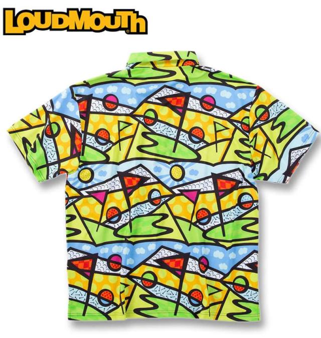 大きいサイズ LOUDMOUTH プレミアム 鹿の子 総柄 半袖シャツ ゴルフトリップネオン 3L 4L 5L/1278-5226-2-200