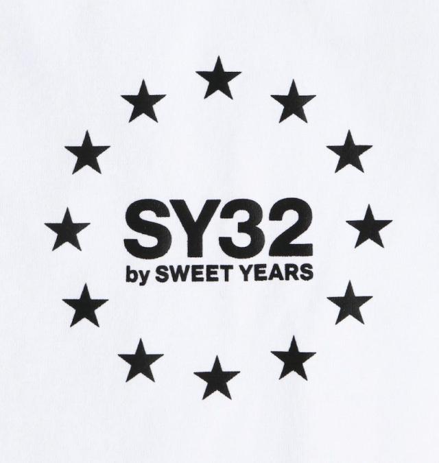 大きいサイズ SY32 by SWEET YEARS マルチロゴ バックプリント 長袖 Tシャツ ホワイト 3L 4L 5L 6L/1278-5120-1-105