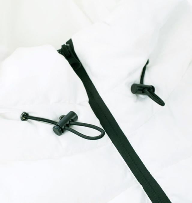 大きいサイズ in the attic フード端スエードライン切替 フェイクダウン ベスト ホワイト 3L 4L 5L 6L/1253-4340-1-108