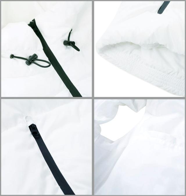 大きいサイズ in the attic フード端スエードライン切替 フェイクダウン ベスト ホワイト 3L 4L 5L 6L/1253-4340-1-108