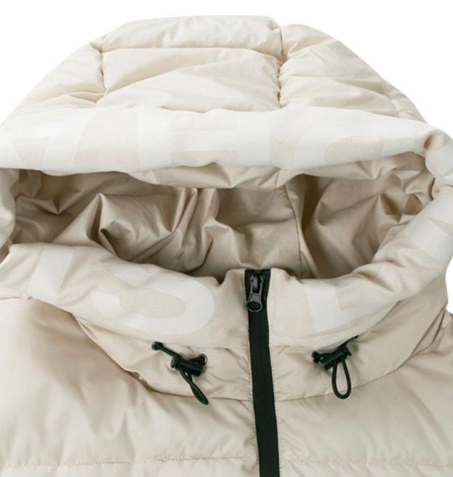 大きいサイズ in the attic フード端スエードライン切替 フェイクダウン ベスト シャンパンゴールド 3L 4L 5L 6L/1253-4340-3-108